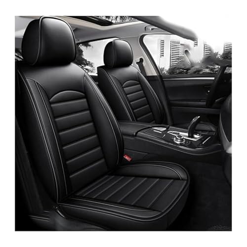 ZHISHIGUO Coche Fundas Asientos para Seat Ibiza 2017 2025, Cuero Coche Fundas Asientos Impermeables Transpirable Coches Interior Accesorios,Es fácil de Instalar y Quitar 5 Plazas(Schwarz)