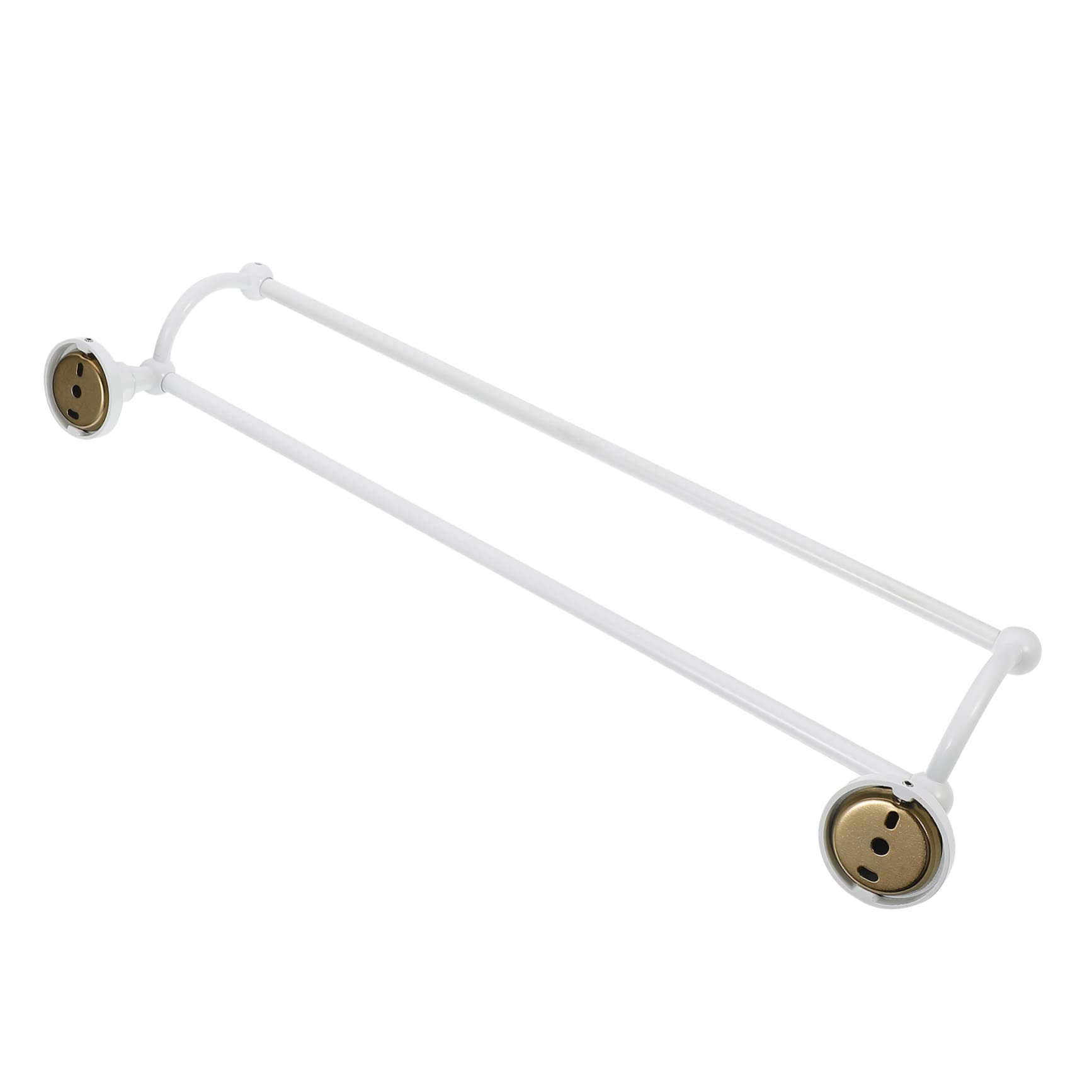 Porte-serviettes double laiton blanc support mural avec base ronde IMIKEYA
