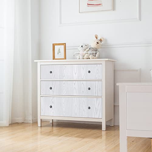 Hode Matt White Vinyl Wrap For Kitchen Cupboards Furniture, Wood Effect Sticky Back Plastic Roll, Worktop Vinyl Covering Furniture Stickers, Self Adhesive Wallpaper Contact Paper 40x200cm