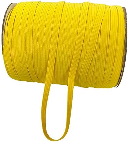 Braided Elastic Cord/Elastic Rope/Elastic Band/Heavy Stretch Knit Elastic Spool 2/8'' Width (Yellow, 15 Yards)