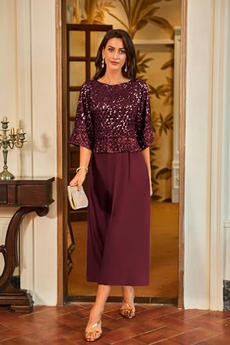 GRACE KARIN Sequin Dress for Women 2025 Mother of The Bride Dresses Wedding Guest Formal Chiffon Evening Gown3