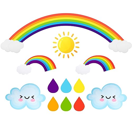 Glenmal 21 Pcs Jumbo Rainbow Cardboard Cutout Rainbow Bulletin Bo...