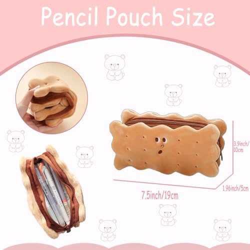 Image of Cute Pencil Case for Kids, Cookies Pencil Bag, Large Capacity Pencil Pouch, Aesthetic Pencil Case Pouch, Preppy Pencil Case for School Students, Stationery Storage Bag