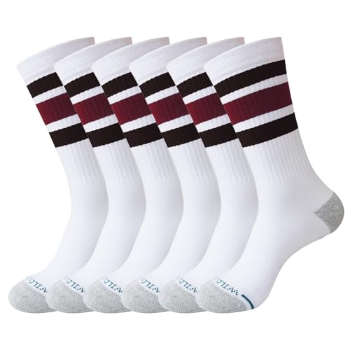 Wildarms Basketball Socks for Men Cushioned Athletic Crew Socks Sports Running 3 Pair