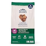 Natural Balance Limited Ingredient Small-Breed Adult Dry Dog Food with Healthy Grains, Lamb & Brown Rice Recipe, 4 Pound (Pack of 1)