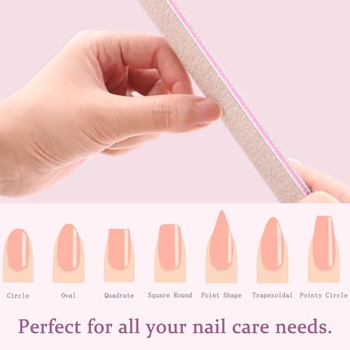 Nail File 12 PCS Professional Reusable 100/180 Grit Double Sides Washable Nail File Manicure Tools for Poly Nail Extension Gel and Acrylic Nails Tools Suit for Home Salon - Image 7