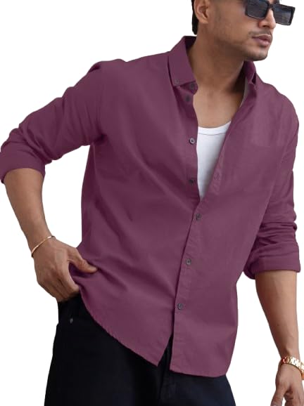 Image of Premium Cotton Shirt for Men | Full Sleeve Regular Fit | Solid Casual Shirt | Office Party