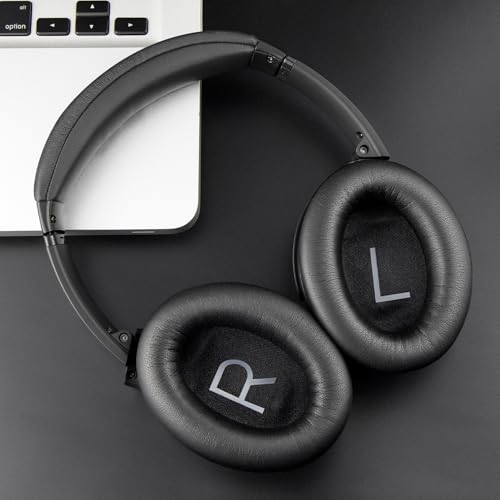 SOULWIT Ear Pads Replacement for Bose QuietComfort 45 (QC45)/QC SE/Quiet Comfort Wireless Over-Ear Headphones, Softer Protein Leather, Added Thickness - Black