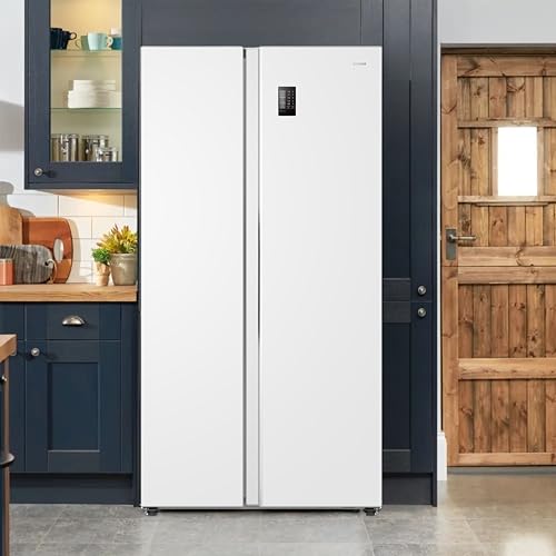 Teknix TX2SBS1791PW American Side By Side Door Fridge Freezer - 530L Capacity - Frost Free - Digital Controls - White, H177.5 X W91.0 X D65.0 (Cm) - 8