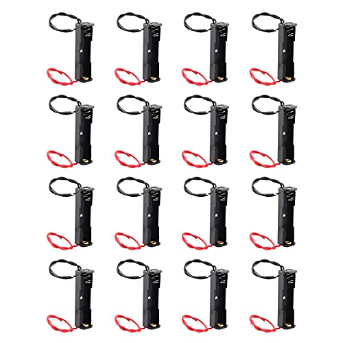 HALJIA 16PCS 1.5V AAA Caja de Soporte de Batería 1 x 1.5V Caja de Almacenamiento de Batería Organizador de Batería Contenedor de Batería DIY con Cables Negros