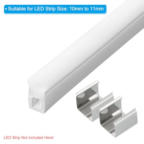 Image of PATIKIL LED Strip Clips, 60pcs Stainless Steel Mounting Brackets Fixing Clip Clamp Support Holder with Screws for 10mm to 11mm LED Strip Lighting Cable