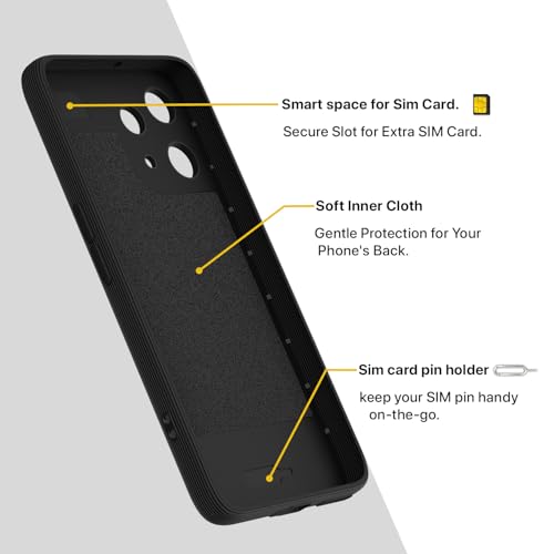 Image of Pikkme Back Cover for Nothing Phone 3a Lite 5G Camera Protection 3D Hexa Cube Design Silicone Protective Bumper Case (Black)