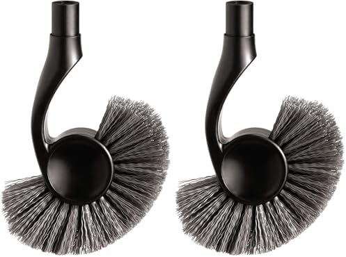 simplehuman BT1095 Replacement Toilet Brush Head, Easy Screw On, Stiff Outer Bristles, Black Plastic (Pack of 2) image 2