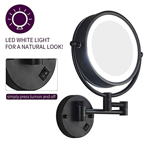Miroir de maquillage extensible double face chrome pivotant 10X
