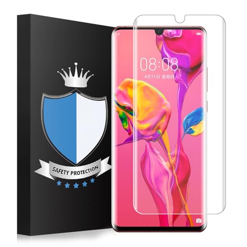 G-Color Huawei P30 Pro Screen Protector, P30 Pro Glass Protector [Fingerprints Sensor Compatible] [3D Curved Fit] [Full Adhesive] [Case Friendly] Tempered Glass Screen Protector for Huawei P30 Pro