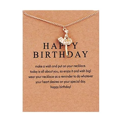 Girls Ballet Dancer Necklace with Card Cover