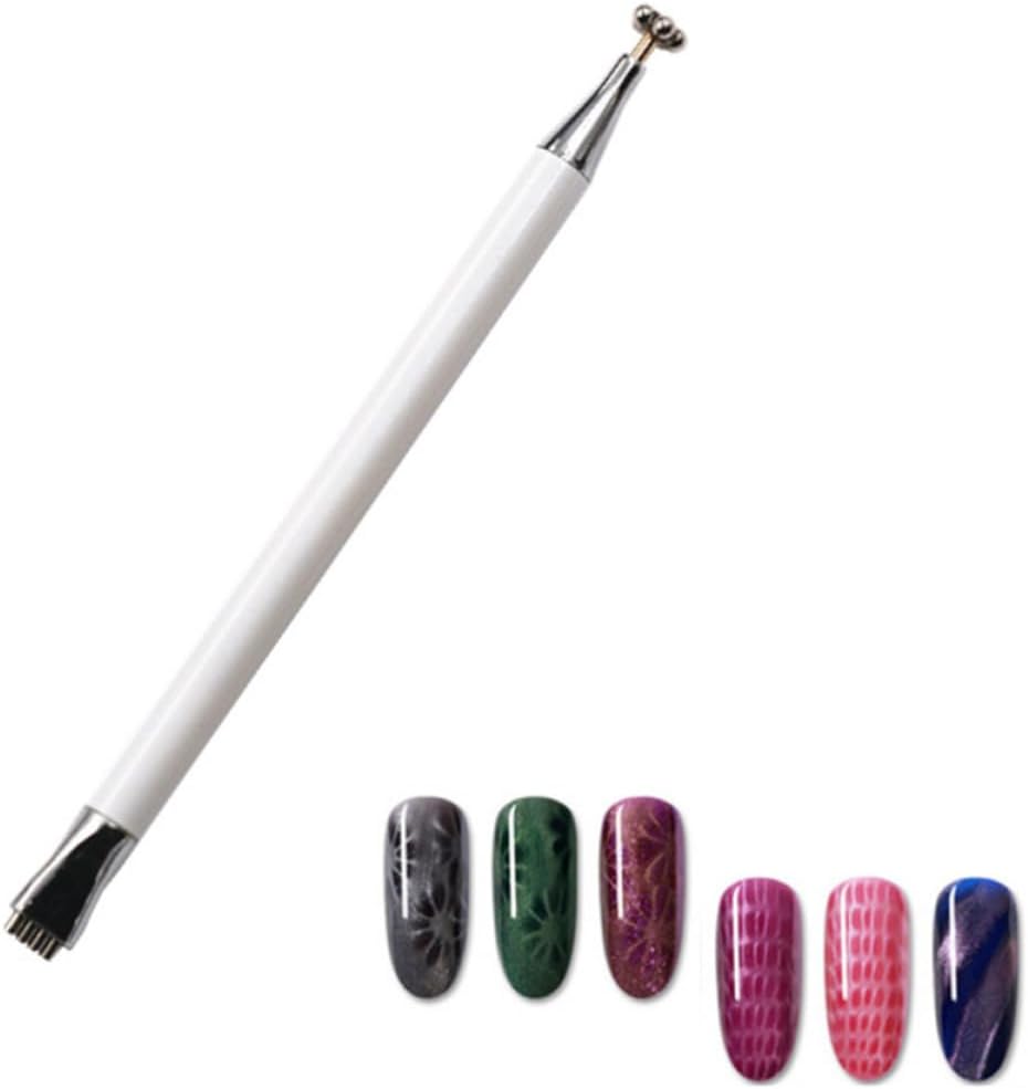 3pcs Flower Design Magnetic Nail Art Pens Double Headed Lightweight Magnetic Sticks for Cat Eye Gel Polish Professional Salons and Studios