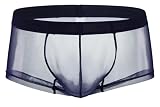 TNNRAO Herren Boxer Halbdurchsichtige Eisfaser-Unterhosen,Atmungsaktiv Dünne, vollständig durchsichtige Boxer-Shorts mit unsichtbarem, atmungsaktivem kurzem Schnitt Unterhosen