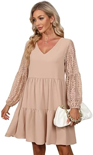 JENJON Femme Robe Pull Manches Longues Tunique Minirobe En