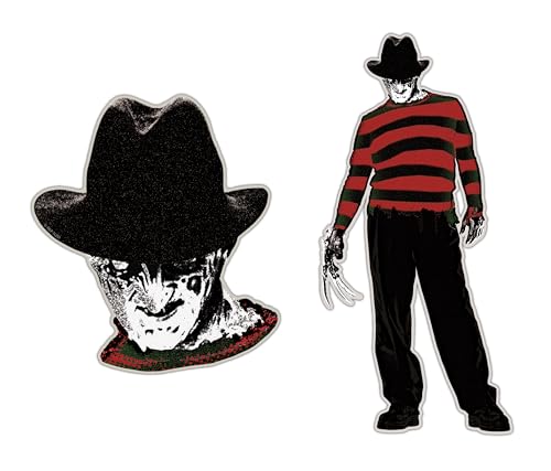 Image of Elektroplate Freddy Krueger Dynamic Car Decal Set of 2 | Officially Licensed Nightmare on Elm Street, Weatherproof Automotive Grade Vinyl Sticker for Water Bottle, Laptop & More
