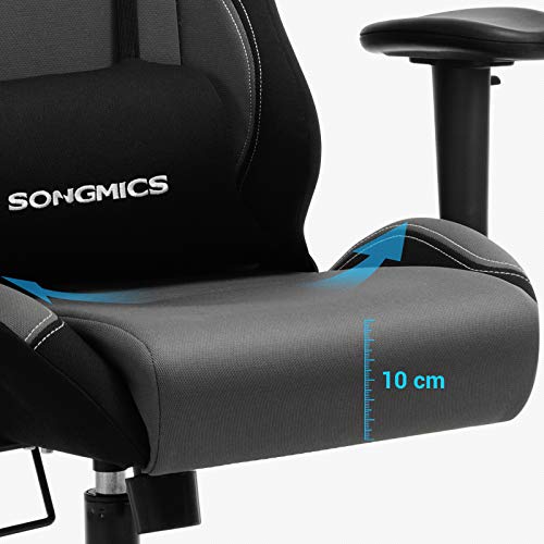 Poltrona Girevole Sedia direzionale da ufficio con poggiatesta e cuscinetto lombare nero + grigio RCG02G - Sedia gaming - Immagine 7