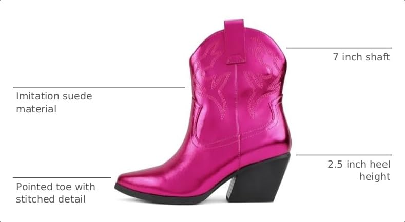 Image of Soda inchBLAZING inch ~ Women Western Bootie Pointe Toe with Low Heel (Wide Fit Available)