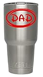 Classy Vinyl Creations DAD Oval Decal (red) for tumblers, Cups or Mugs (Tumbler not Included) Decals...