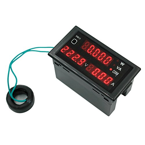 Image of xcluma Multi functional AC 80V to 300V LED voltmeter ammeter with active and apparent power and power factor 5 in 1 Single Phase