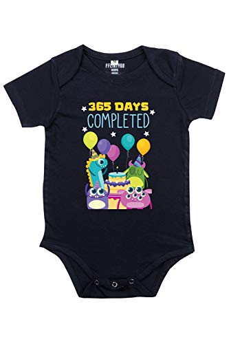 Image of Fflirtygo Baby Wear Cotton Infants Jumpsuit /Rompers Half Sleeves /sleepsuit Twelve Month Celebration Printed On Blue Color