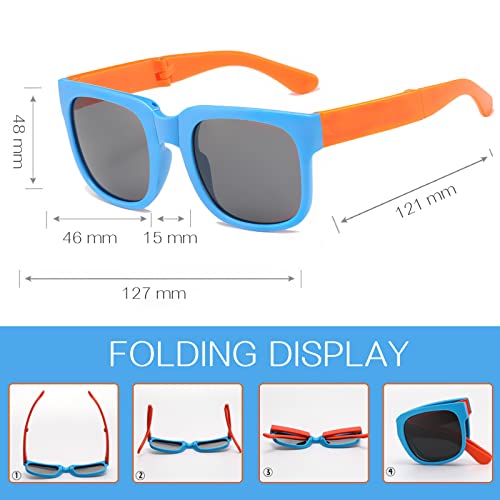 4 Pack Kids Sunglasses, Foldable Toddler Sunglasses Age 2-4 6-8 Boys Girls, Cute Sunglasses for Kids3