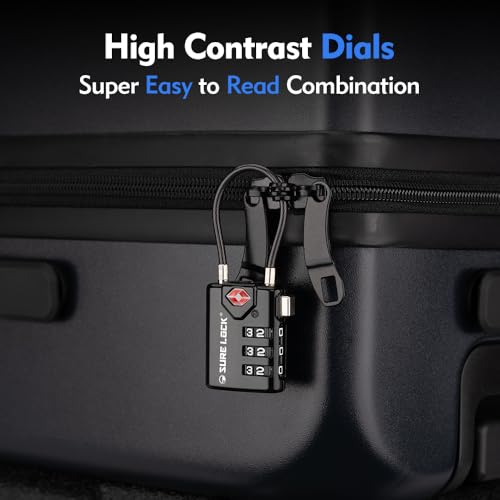 SURE LOCK TSA Compatible Travel Luggage Locks, Inspection Indicator, Easy Read Dials - 2 pack - Image 5