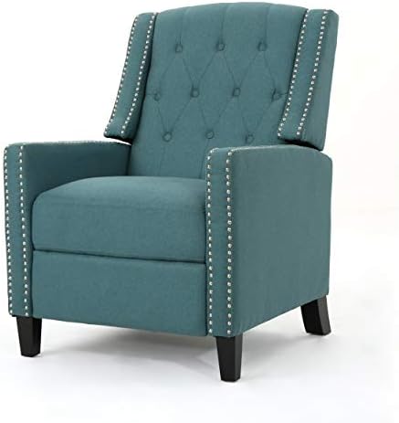 GDFStudio Izaak Tufted Back Fabric Recliner Chair (Dark Teal)