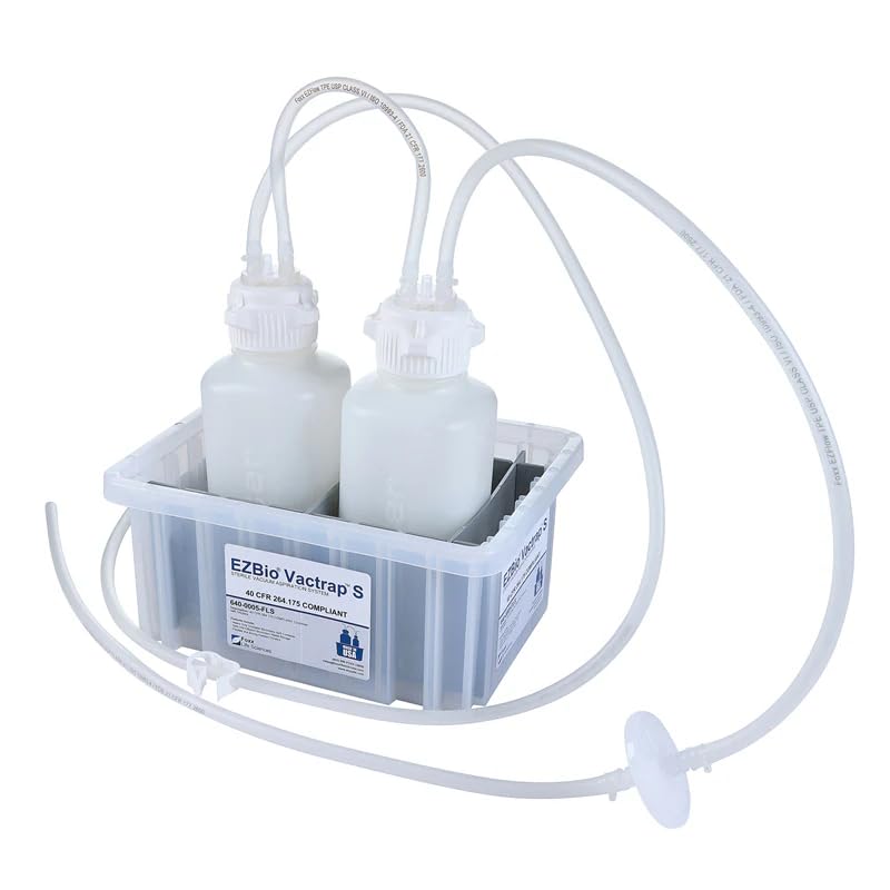 Foxx Life Sciences EZBio Vactrap S Polypropylene (PP) (Autoclavable) 1L + 1L Natural Bin 1/4" ID Tubing, Sterile