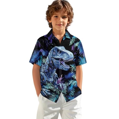 Chemise hawaïenne garçon à imprimé dinosaure original