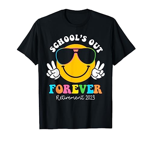 Retro School's Out Forever Retirement Teacher Retired 2023 T-Shirt