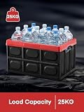 FOHERE Składane pojemniki do przechowywania z pokrywkami, składane, 48 l, do organizowania, biwakowania i narzędzi, czarne