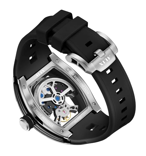 Image of ALIX Automatic Mechanical Watch Silicone Band Water-Resistant Stylish Gift for Men
