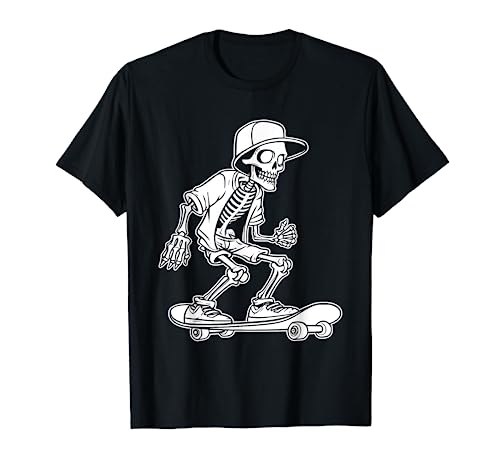 Skateboard Esqueleto - Skateboarding Patineta Skater Camiseta
