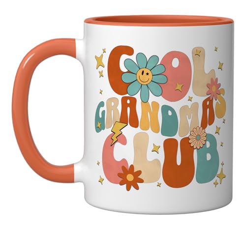 Taza de cerámica Cool Grandmas Club 11 onzas naranja/blanco miniatura 1