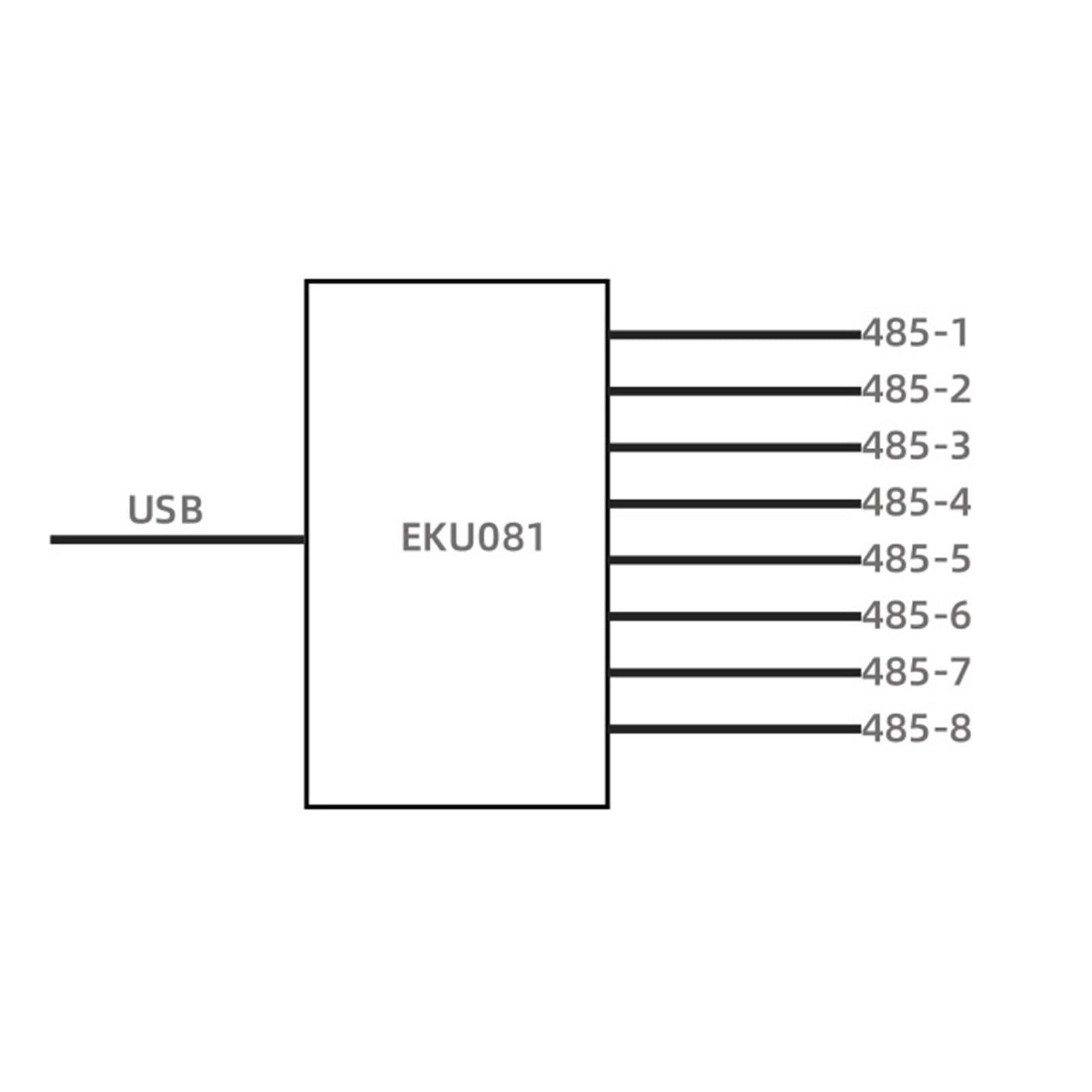 USB zu 8CH RS485 Typ C USB zu 8 Kanal RS485 CH348 Chip Unabhängiger Kanal Kurzschluss Schutzkonverter