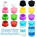 TOEKSIX 16 Pack 3ml Glass Vial Caps Silicone Protective Covers with Colorful Labels for Peptide and Insulin Storage, 8 Assorted Colors Leak Proof Dust Proof Reusable
