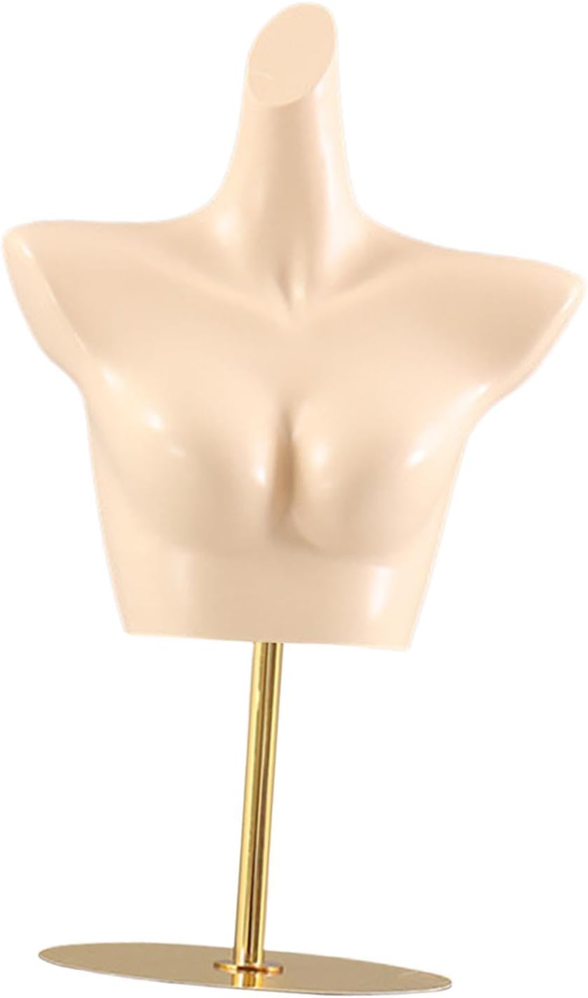 Generic Female Mannequin Torso Underwear Display Stand Manikin Lingerie Mannequin Bra Mannequin for Broadcast Retail, Skin Gold Stand, as described