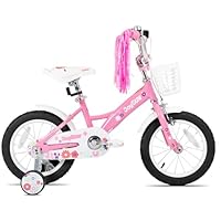 JOYSTAR Little Violet 12 Zoll Kinderfahrrad für Mädchen im Alter von 2 bis 4 Jahren, 12 Zoll Mädchenfahrräder mit Luftschlangen,rosa