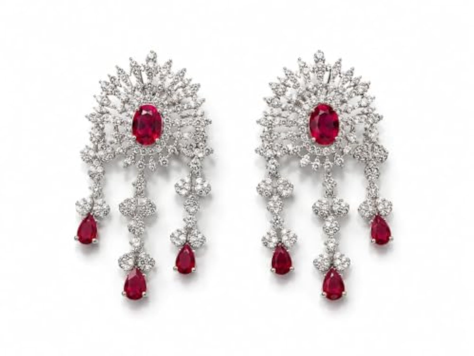 Ruby Cascade American Diamond Jewellery Set