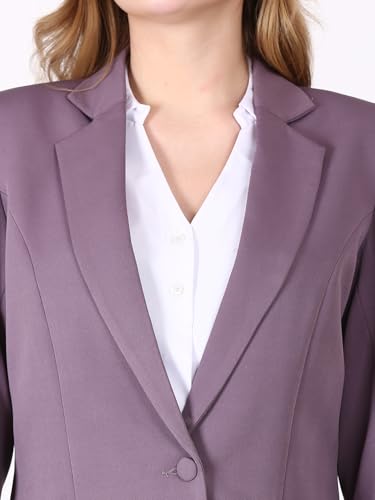 Image of Women's Formal Pant Suit Set | Single Button Blazer with Straight-Leg Trousers | Elegant Workwear for Office & Business Meetings