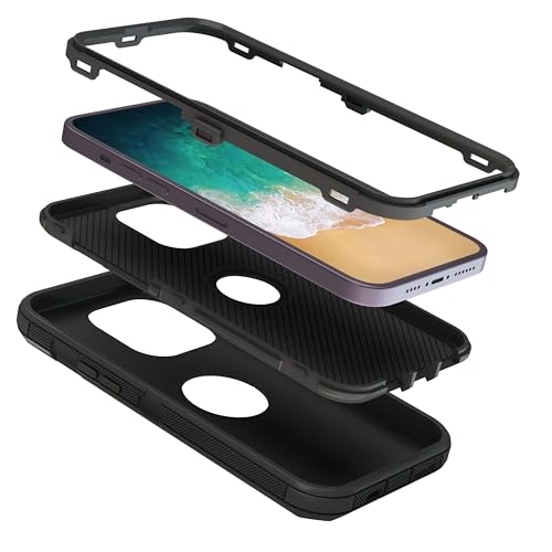 Image of Pirum Protective Back Case Compatible for Apple iPhone 14 Pro MAX Cover PC + TPU Full Body Shockproof Drop Protection - Black