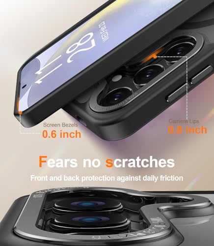 Goodon for Galaxy S24 Case, Wireless Charging Compatible, Shockproof Translucent Matte Cover - Cute Floral Design Phone Case for Women Girls - Elegant Small Flower - image 4