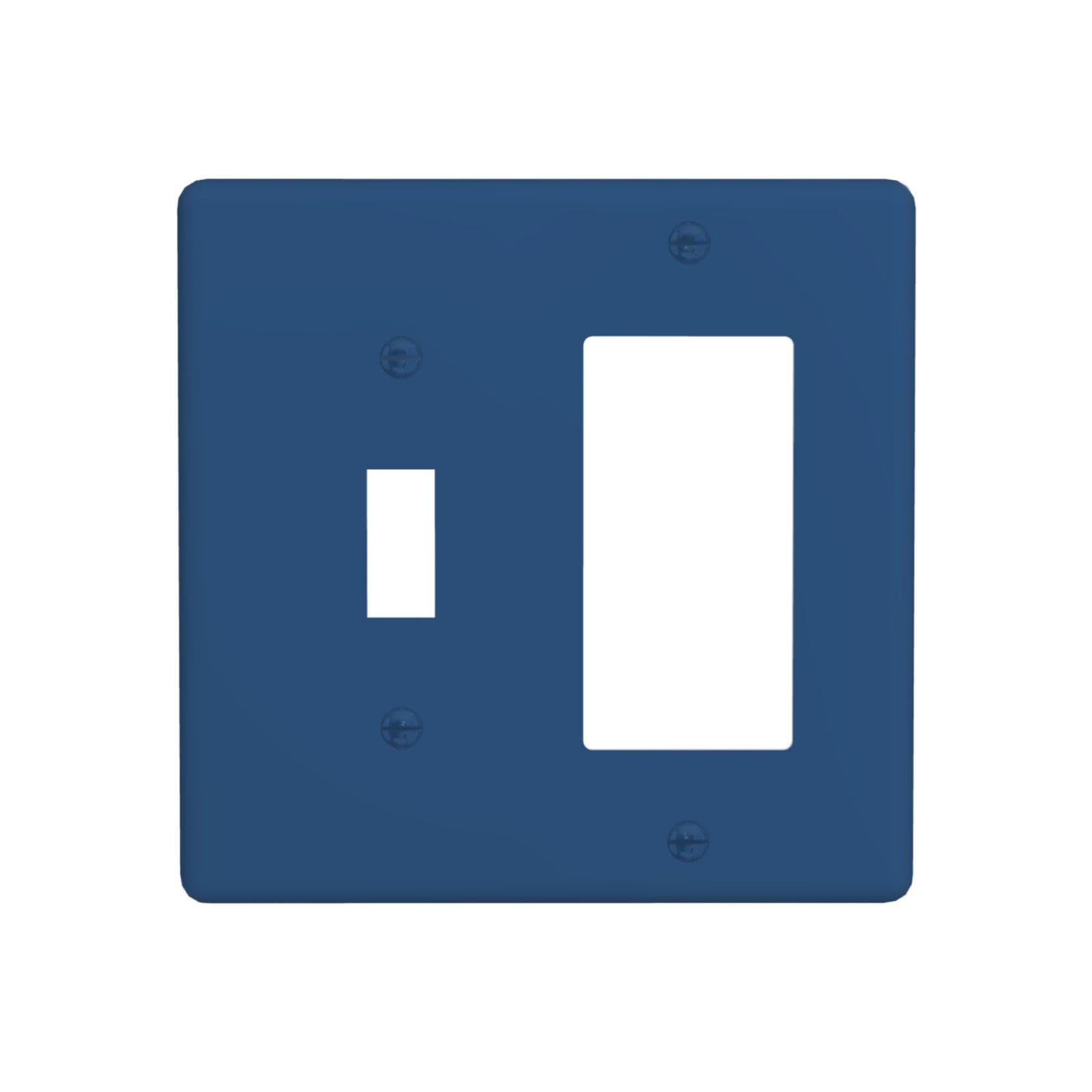 Placa decorativa azul marino para interruptor de luz en salones