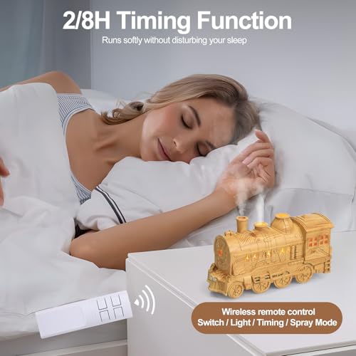 Humidificateur forme train à double pulvérisation et veilleuse 4 modes - 6