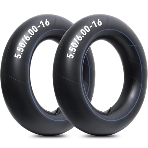 Thickned 40% 5.50/6.00-16 Inner Tube, Heavy Duty 6.00-16 Tube with TR15 Straight Valve Stem Compatible with 5.50-16 6.00-16 550-16 600-16 550x16 600x16 Farm Tractors Truck Front/Rear Tire Tubes 2 Pcs
